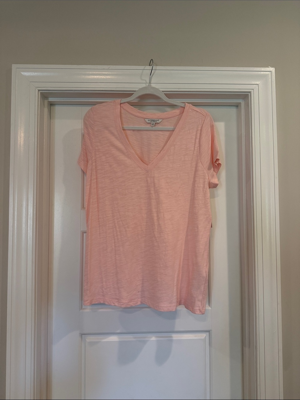 Liverpool Pale Pink V-Neck Short Sleeve Tee